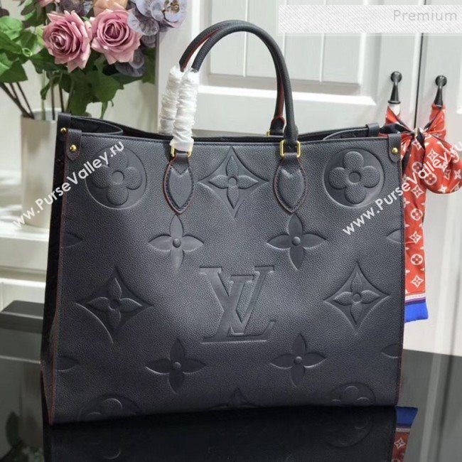 Louis Vuitton Onthego Monogram Empreinte Tote Bag M44576 Navy Blue 2019 (AHT-9092935)