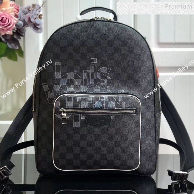 Louis Vuitton Mens Josh Damier Graphite Canvas Logo Print Backpack N41473 2019 (AHT-9092937)