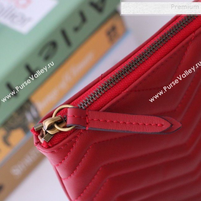 Gucci GG Marmont Leather Pouch ‎525541 Red 2019 (MINGH-9093004)