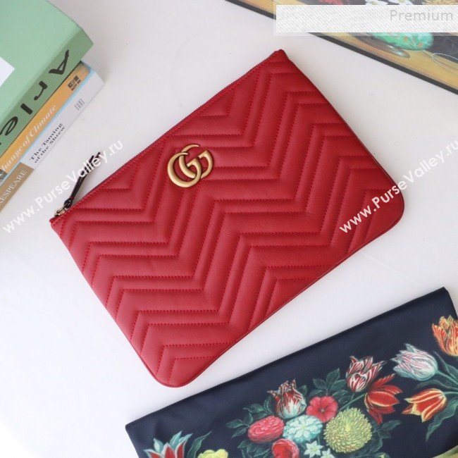 Gucci GG Marmont Leather Pouch ‎525541 Red 2019 (MINGH-9093004)