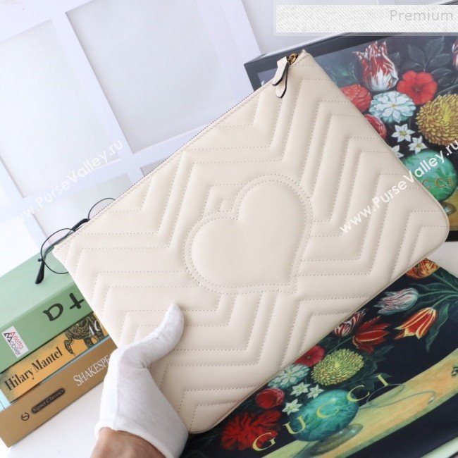 Gucci GG Marmont Leather Pouch ‎525541 White 2019 (MINGH-9093005)