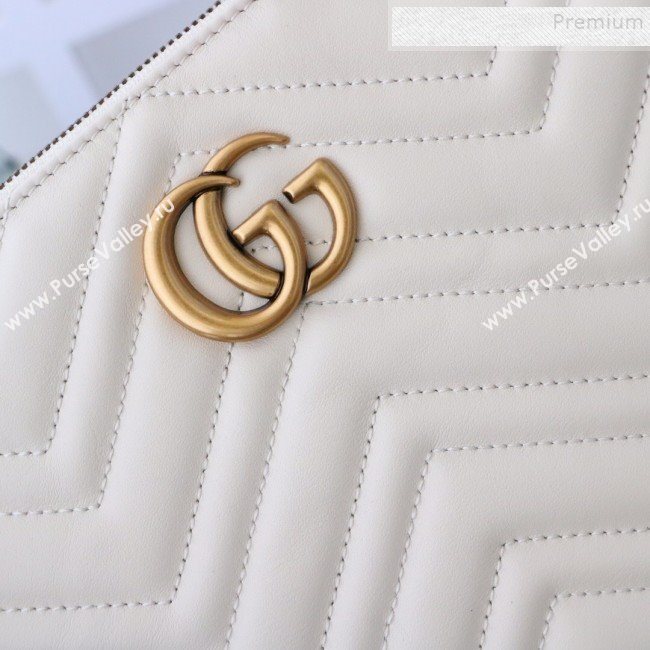 Gucci GG Marmont Leather Pouch ‎525541 White 2019 (MINGH-9093005)