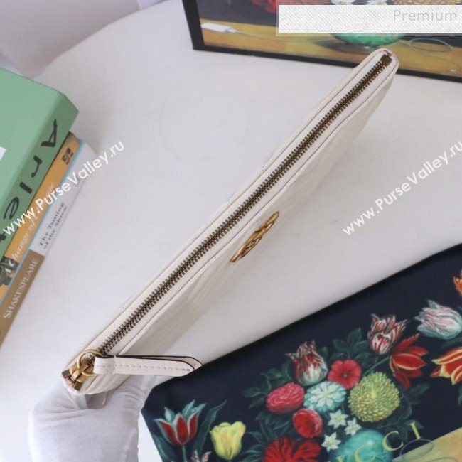 Gucci GG Marmont Leather Pouch ‎525541 White 2019 (MINGH-9093005)