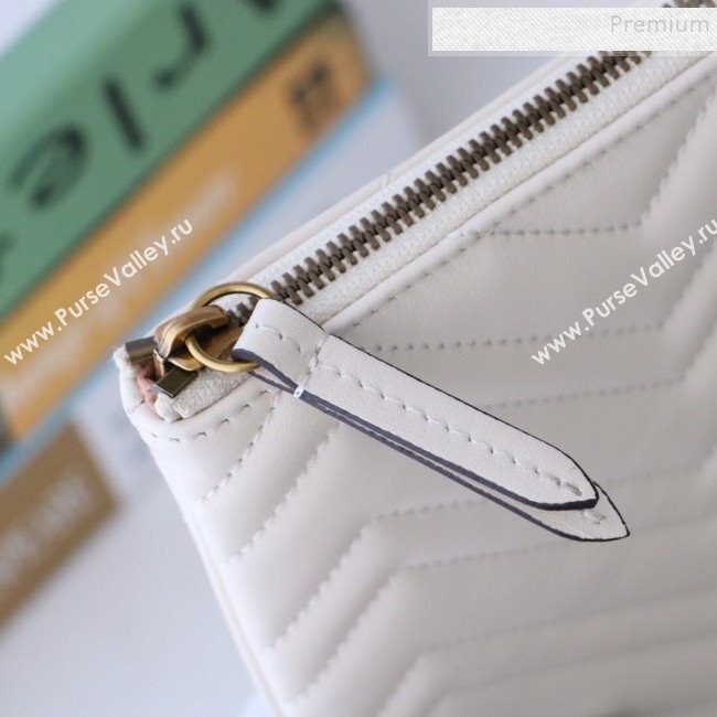 Gucci GG Marmont Leather Pouch ‎525541 White 2019 (MINGH-9093005)