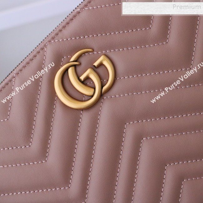 Gucci GG Marmont Leather Pouch ‎525541 Dusty Pink 2019 (MINGH-9093006)