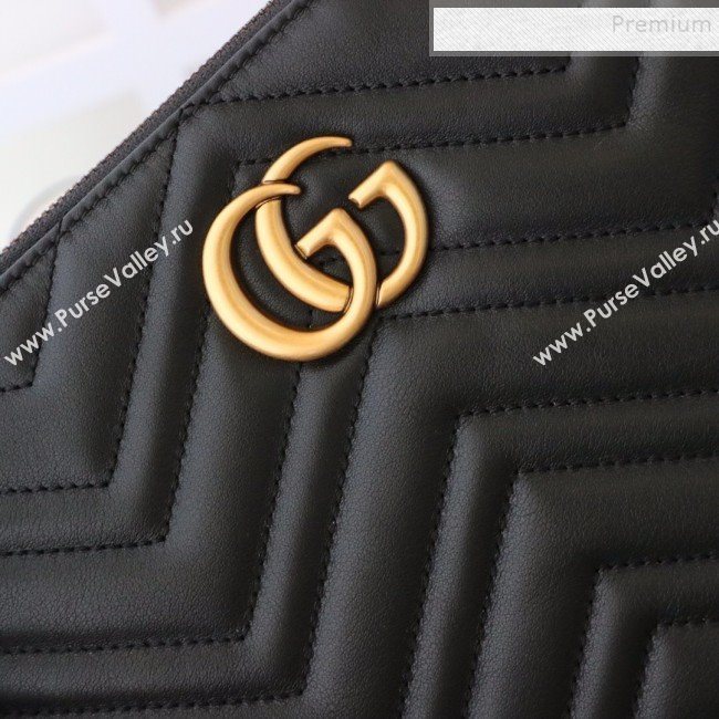 Gucci GG Marmont Leather Pouch ‎525541 Black 2019 (MINGH-9093007)