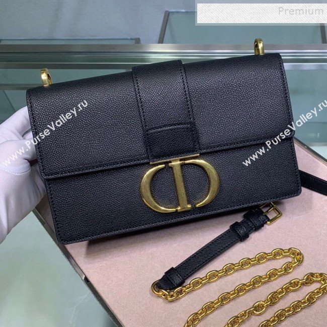 Dior 30 Montaigne CD Chain Flap Bag in Palm-Grained Calfskin Black 2019 (XYD-9093014)