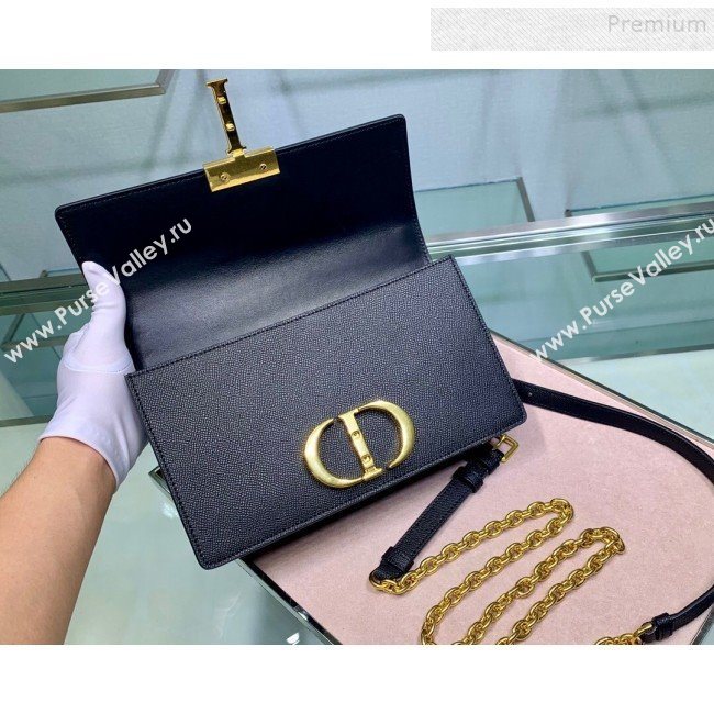 Dior 30 Montaigne CD Chain Flap Bag in Palm-Grained Calfskin Black 2019 (XYD-9093014)
