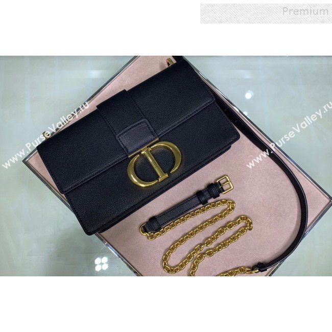 Dior 30 Montaigne CD Chain Flap Bag in Palm-Grained Calfskin Black 2019 (XYD-9093014)