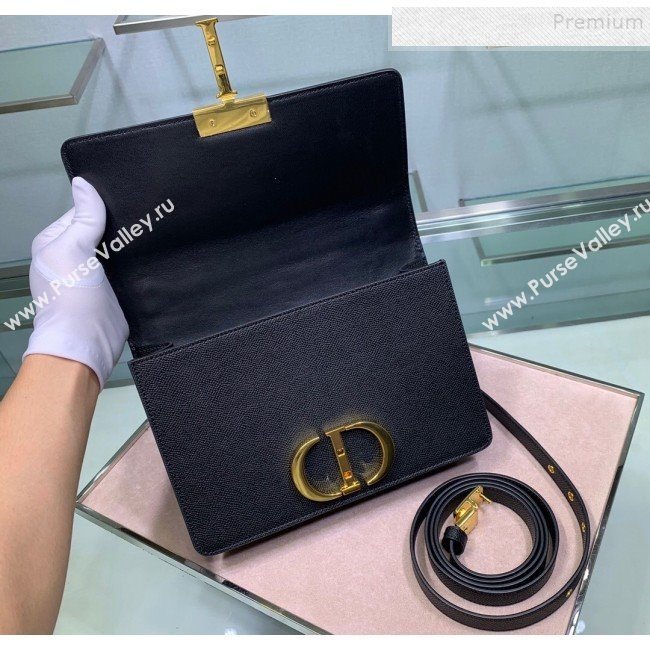 Dior 30 Montaigne CD Flap Bag in Palm-Grained Leather Black 2019 (XYD-9093011)