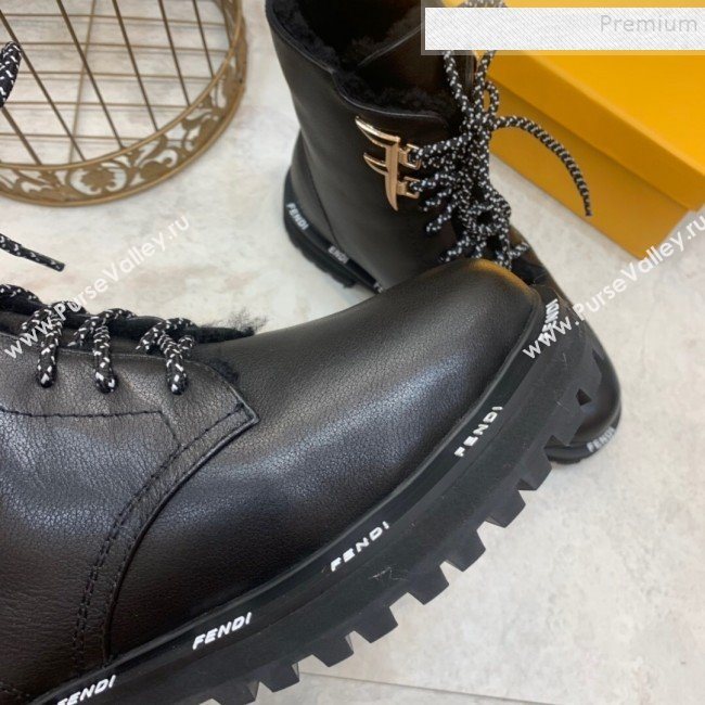 Fendi FFreedom Calfskin Logo Biker Boots Black 2019 (ANDI-9093020)
