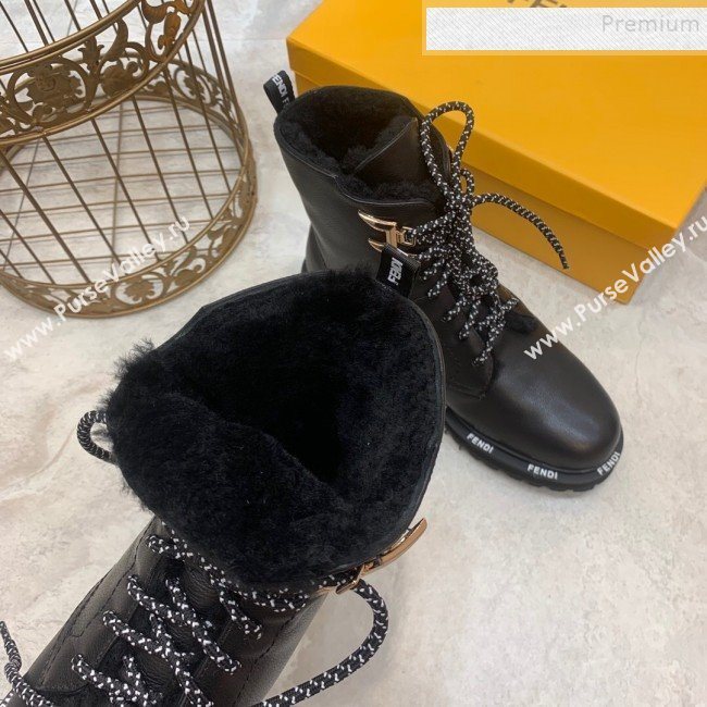 Fendi FFreedom Calfskin Logo Biker Boots Black 2019 (ANDI-9093020)