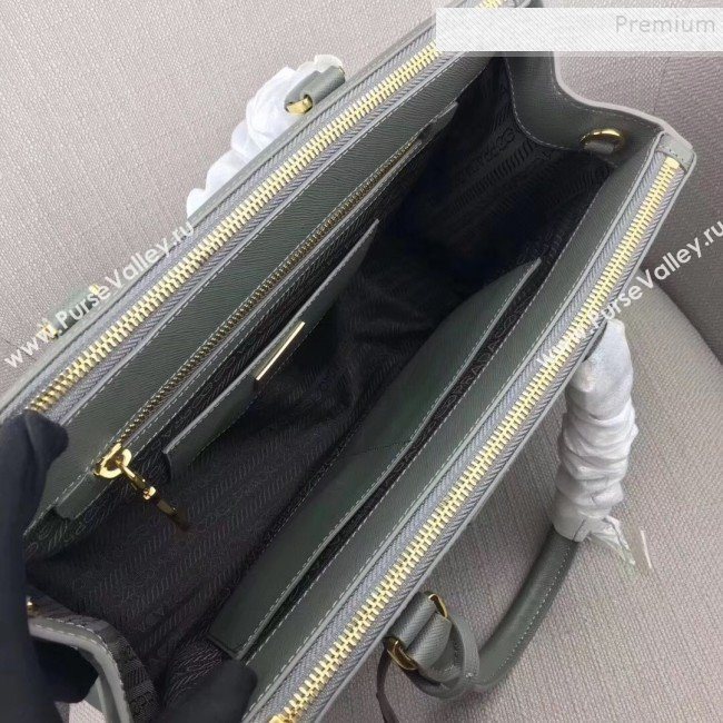 Prada Large Galleria Saffiano Leather Top Handle Bag 1BA274 Grey  (PYZ-9100714)