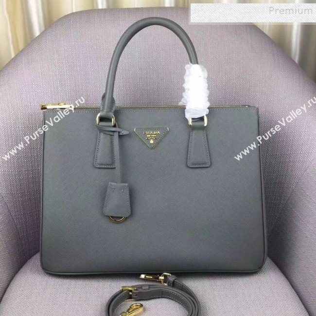 Prada Large Galleria Saffiano Leather Top Handle Bag 1BA274 Grey  (PYZ-9100714)