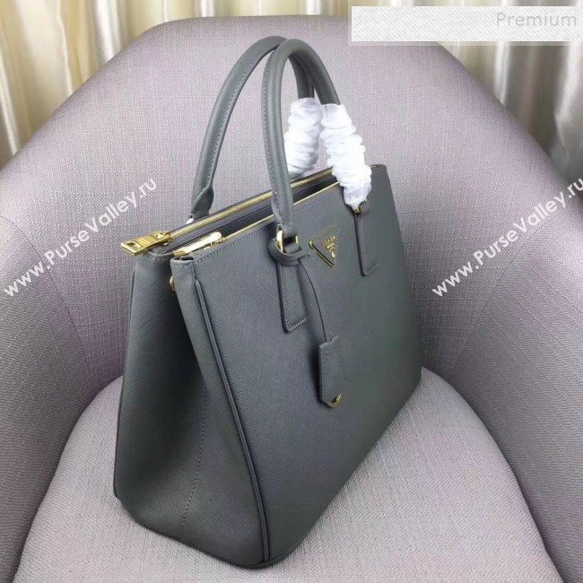 Prada Large Galleria Saffiano Leather Top Handle Bag 1BA274 Grey  (PYZ-9100714)