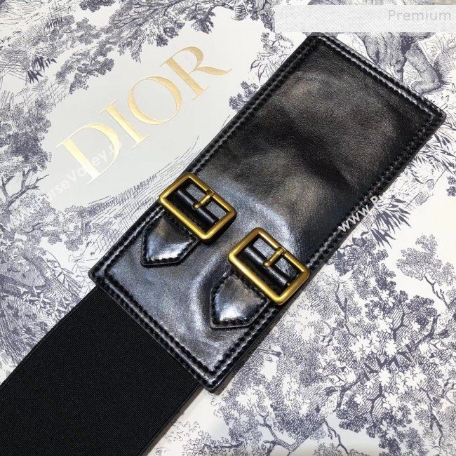 Dior Soft Calfskin Saddle Corset Belt Black 2019 (CINDY-9101205)