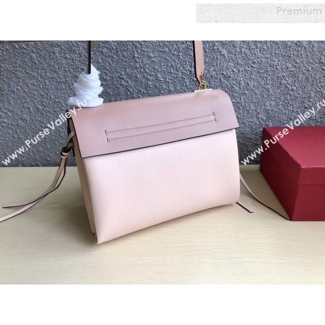 Valentino Large VRing Calfskin Shoulder Bag 0004L Nude/Apricot 2019 (JINGD-9101234)