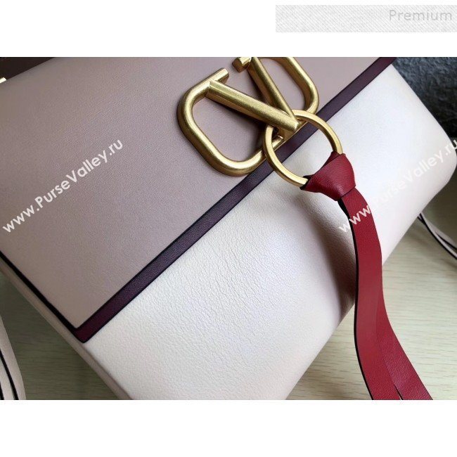 Valentino Large VRing Calfskin Shoulder Bag 0004L Nude/Apricot 2019 (JINGD-9101234)