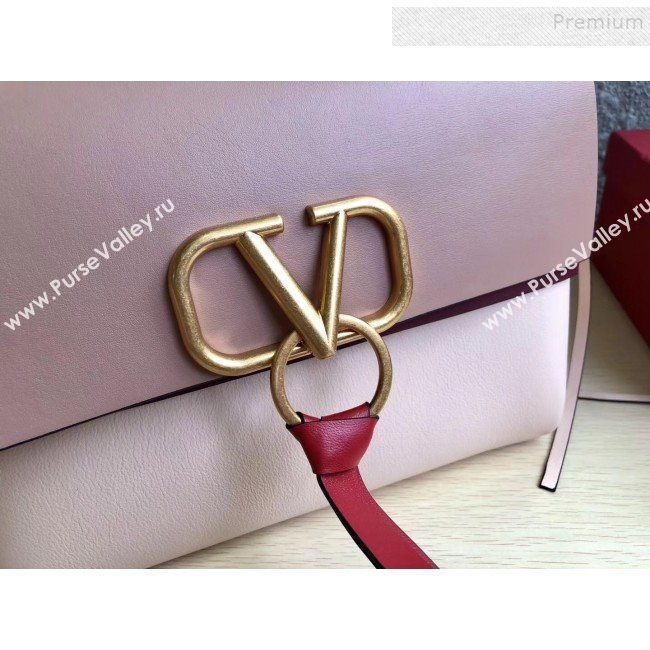 Valentino Large VRing Calfskin Shoulder Bag 0004L Nude/Apricot 2019 (JINGD-9101234)