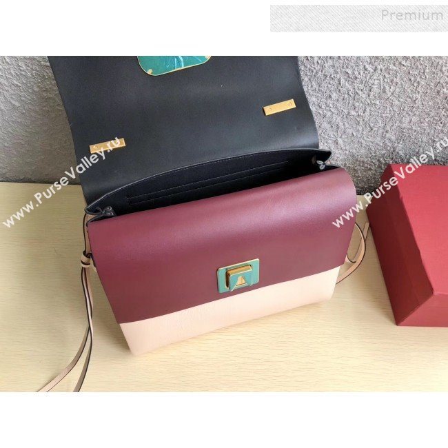 Valentino Large VRing Calfskin Shoulder Bag 0004L Nude/Apricot 2019 (JINGD-9101234)