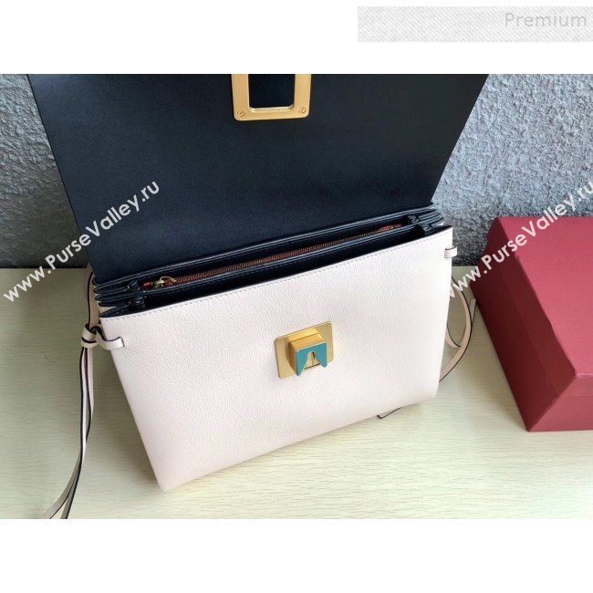 Valentino Large VRing Calfskin Shoulder Bag 0004L Nude/Apricot 2019 (JINGD-9101234)