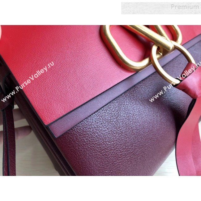 Valentino Medium VRing Calfskin Shoulder Bag 0004M Red/Burgundy 2019 (JIND-9101237)