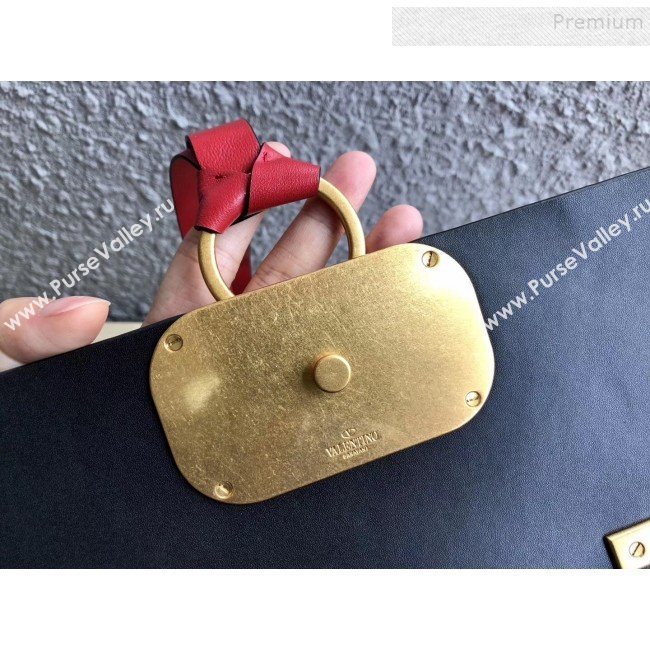 Valentino Medium VRing Calfskin Shoulder Bag 0004M Red/Burgundy 2019 (JIND-9101237)