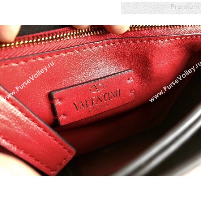 Valentino Medium VRing Calfskin Shoulder Bag 0004M Red/Burgundy 2019 (JIND-9101237)