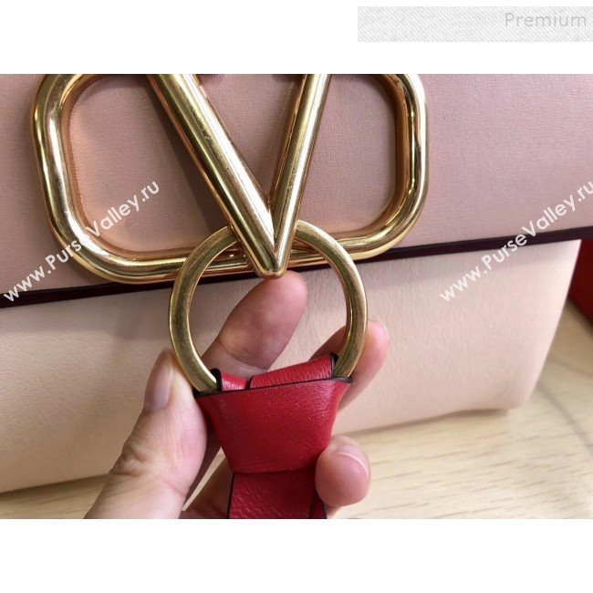Valentino Medium VRing Calfskin Shoulder Bag 0004M Nude/Apricot 2019 (JIND-9101236)