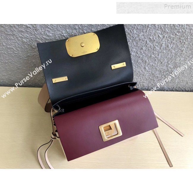 Valentino Medium VRing Calfskin Shoulder Bag 0004M Nude/Apricot 2019 (JIND-9101236)