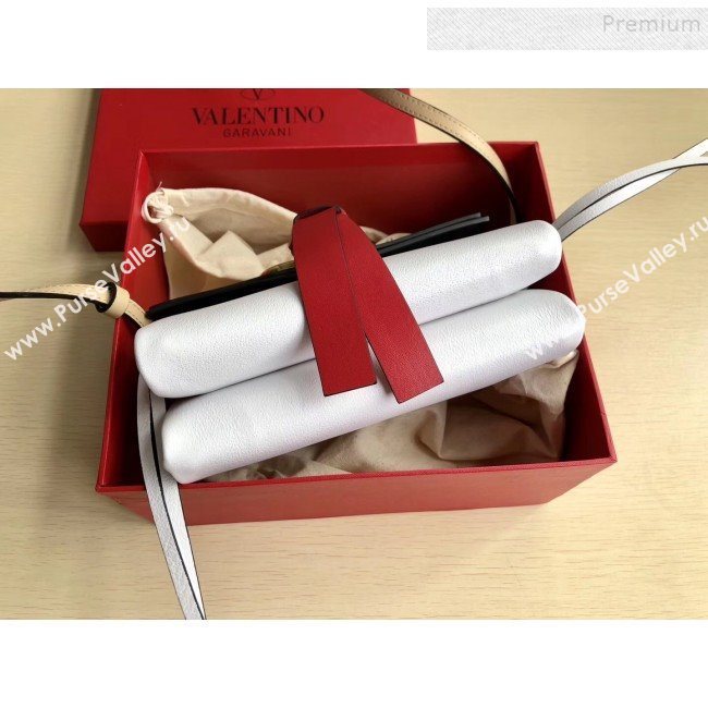 Valentino Small VRing Calfskin Shoulder Bag 0004S White/Beige 2019 (JIND-9101239)