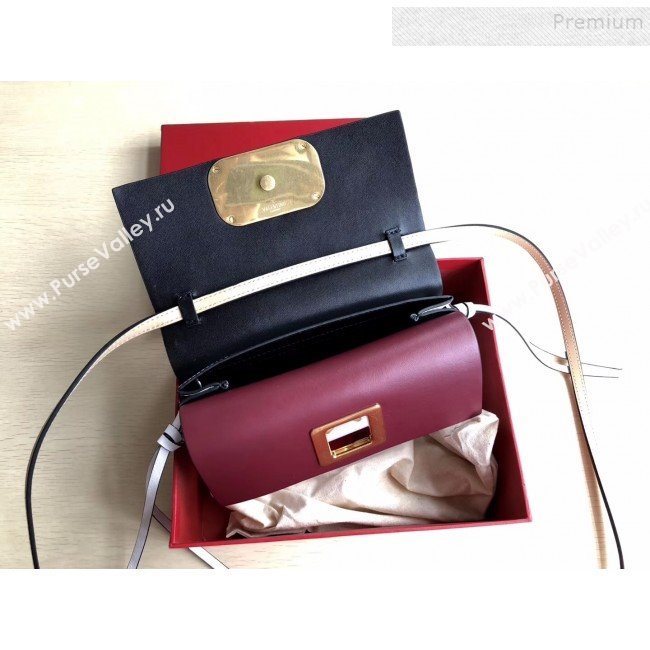 Valentino Small VRing Calfskin Shoulder Bag 0004S White/Beige 2019 (JIND-9101239)