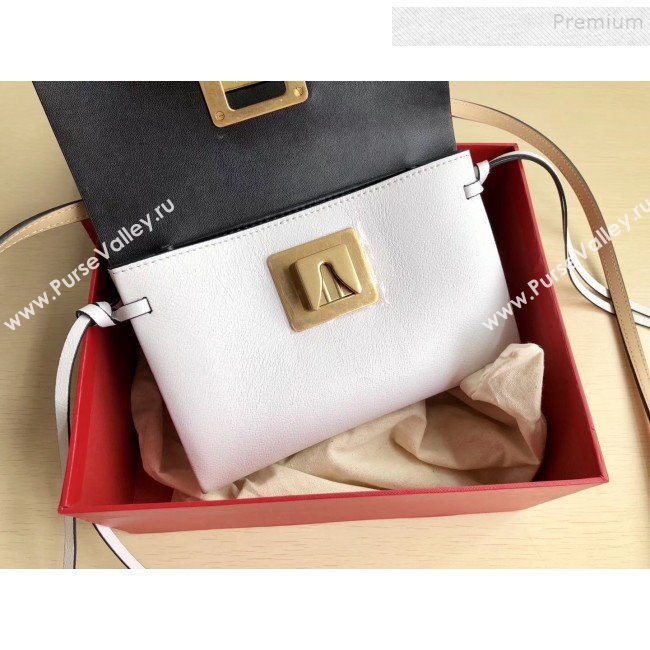Valentino Small VRing Calfskin Shoulder Bag 0004S White/Beige 2019 (JIND-9101239)