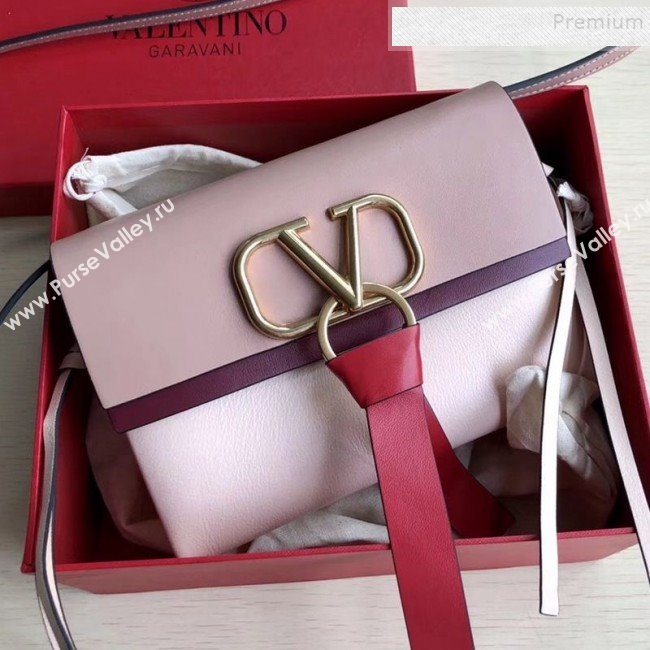 Valentino Small VRing Calfskin Shoulder Bag 0004S Nude/Apricot 2019 (JIND-9101238)