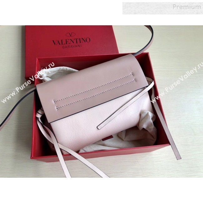 Valentino Small VRing Calfskin Shoulder Bag 0004S Nude/Apricot 2019 (JIND-9101238)