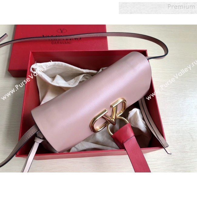 Valentino Small VRing Calfskin Shoulder Bag 0004S Nude/Apricot 2019 (JIND-9101238)