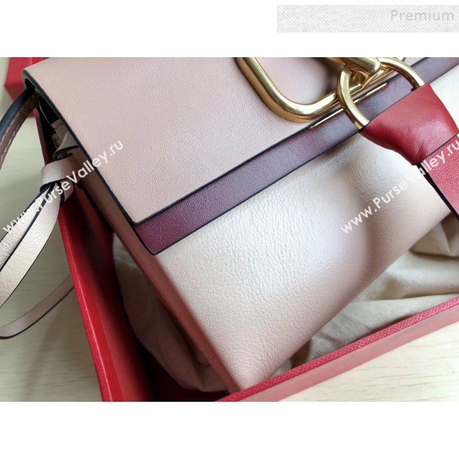 Valentino Small VRing Calfskin Shoulder Bag 0004S Nude/Apricot 2019 (JIND-9101238)