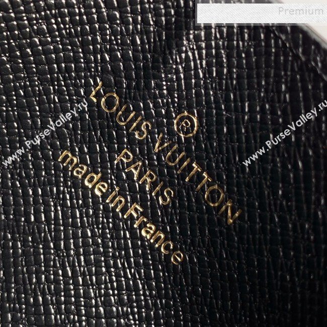 Louis Vuitton Monogram Canvas and Calfskin Porte Cartes Double Zipped Card Holder M66532 Black 2019 (KD-9100740)