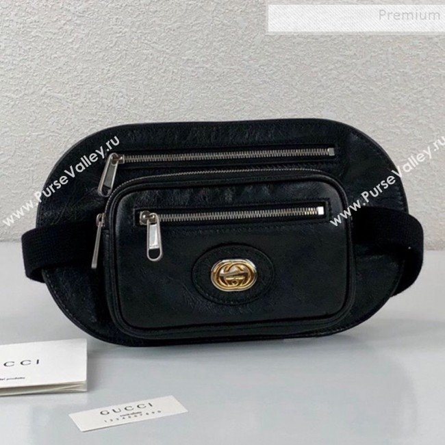 Gucci Mens Leather Belt Bag 575857 Black 2019 (MINGH-9100803)