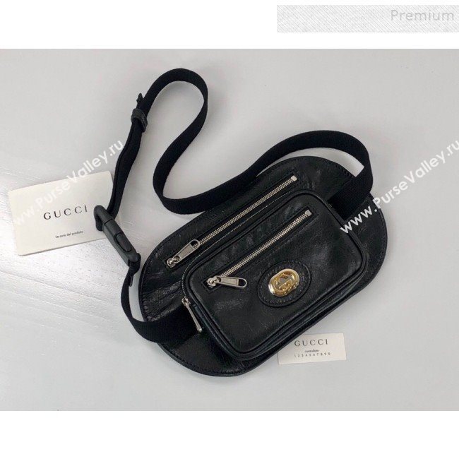 Gucci Mens Leather Belt Bag 575857 Black 2019 (MINGH-9100803)