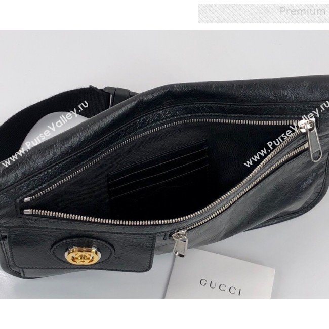 Gucci Mens Medium Soft Leather Messenger Shoulder Bag 575837 Black 2019 (MINGH-9100802)