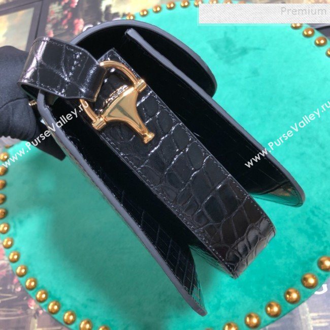 Gucci Crocodile Embossed Leather 1955 Horsebit Small Shoulder Bag 602204 2019 (BLWX-9100812)