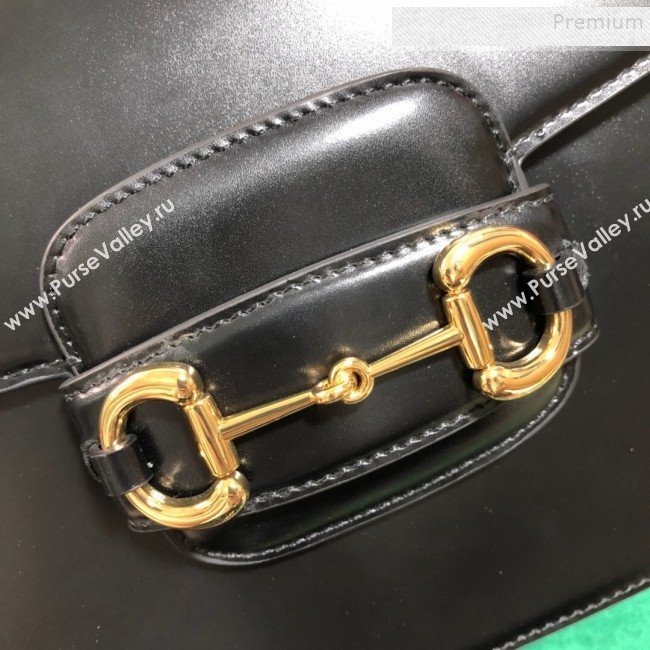 Gucci Leather 1955 Horsebit Small Shoulder Bag 602204 Black 2019 (BLWX-9100810)