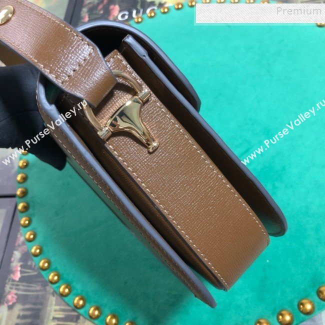 Gucci Grained Calfskin 1955 Horsebit Small Shoulder Bag 602204 Brown 2019 (BLWX-9100814)