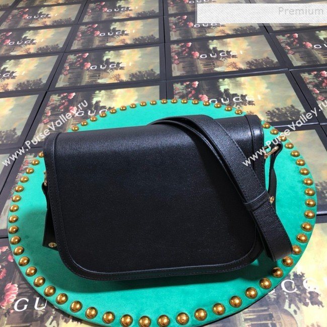 Gucci Grained Calfskin 1955 Horsebit Small Shoulder Bag 602204 Black 2019 (BLWX-9100813)