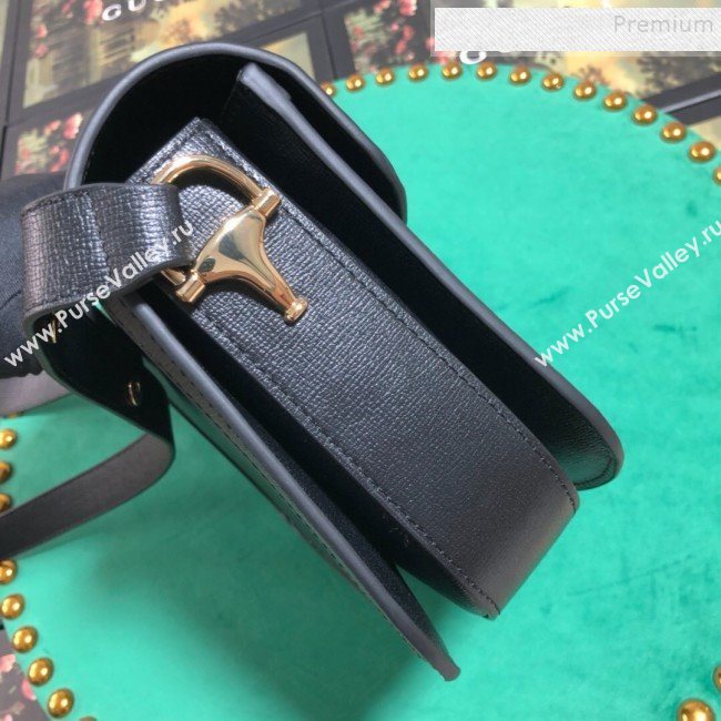 Gucci Grained Calfskin 1955 Horsebit Small Shoulder Bag 602204 Black 2019 (BLWX-9100813)