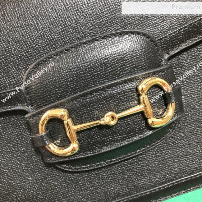 Gucci Grained Calfskin 1955 Horsebit Small Shoulder Bag 602204 Black 2019 (BLWX-9100813)