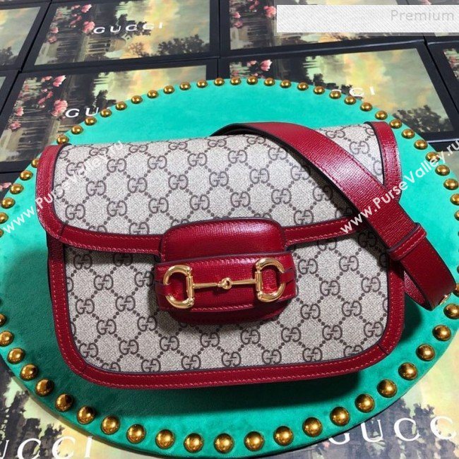 Gucci GG Canvas 1955 Horsebit Small Shoulder Bag 602204 Red 2019 (BLWX-9100805)