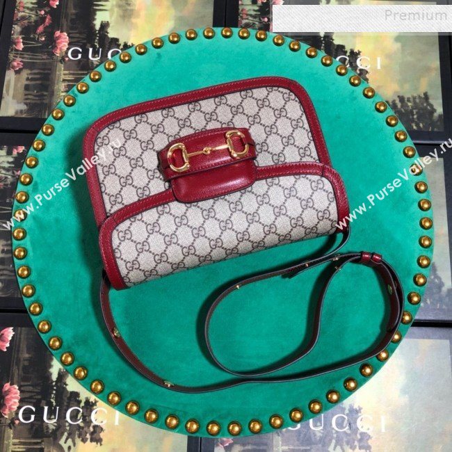 Gucci GG Canvas 1955 Horsebit Small Shoulder Bag 602204 Red 2019 (BLWX-9100805)