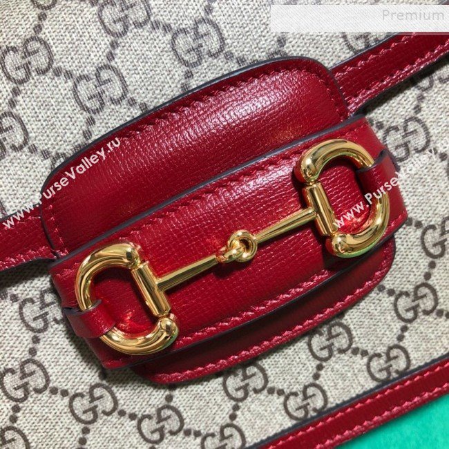 Gucci GG Canvas 1955 Horsebit Small Shoulder Bag 602204 Red 2019 (BLWX-9100805)